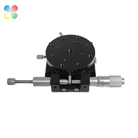 C & K-plataforma rotativa Manual de 100x100mm para escenarios, plataforma de eje R con cabezales de micrómetro para instrumentos de prueba