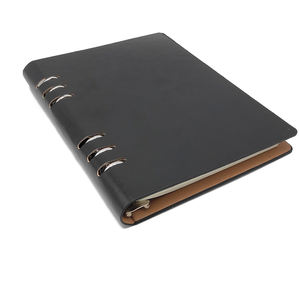 Carnets de notes professionnels en cuir PU de luxe, reliés cousus, écologiques, design populaire, noir, logo personnalisé pour les réunions de bureau - Product Image 3