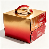 Boîte d'emballage de luxe en carton doré pour desserts, impression UV, logo personnalisé, boîte à pizza pour boulangerie, écologique et recyclable