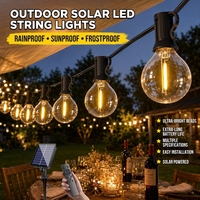 Guirnalda de Luces para Patio, Guirnalda de Luces Decorativas para Exteriores, Bombillas de Globo, Decoración de Jardín para Fiestas Navideñas, Plástico IP44 Negro