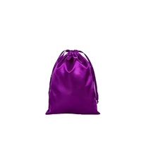 Vente en gros de pochette en satin de soie pour bijoux avec cordon emballage pour extensions de cheveux sac en satin noir avec logo personnalisé