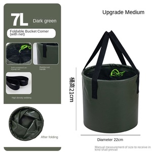 Seau pliable en PVC léger et portable pour les voyages en plein air - Pêche, lavage de voiture, stockage d'eau et usage multifonctionnel pour les pieds - Product Image 5