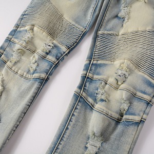 Nouvelle Arrivée - Jean Homme Déchiré Style Vintage Buggy avec Patchs - Jean Homme Effet Usé et Empilé - Product Image 5