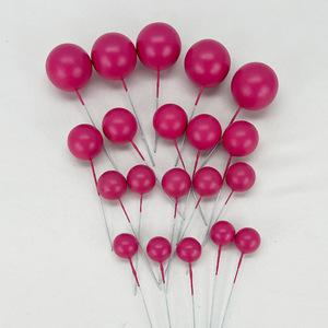 Paquete de 20 Piezas, 5 Tamaños, Bolas Decorativas de Espuma para Pasteles, con Palillos, para Cumpleaños y Bodas, Adornos No Comestibles para Pasteles - Product Image 5