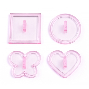 Supports d'entraînement pour ongles KADS, 4 pièces/boîte, transparents roses, forme mignonne, présentoirs pour nail art, pour usage en salon de manucure - Product Image 3