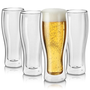Vaso Pilsner Transparente Termoaislante <span class=keywords><strong>de</strong></span> 15oz, Vaso Highball <span class=keywords><strong>de</strong></span> Doble Pared, Jarra <span class=keywords><strong>de</strong></span> Cerveza - Product Image 1