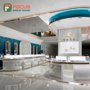 Vitrine de présentation de bijoux en bois de qualité supérieure avec éclairage LED, design moderne et luxueux pour magasin de bijoux - Product Image 5