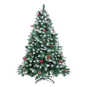 Kerstbomen Fabrikanten Stroomden Kerstboom Decoratie 6 Ft Kunstmatige Kerstbomen Met Dennenappels En Rode Bessen