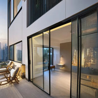 Fenêtres et portes coulissantes en aluminium à double vitrage de conception moderne, cadre en aluminium pour l'intérieur de la maison, fenêtres en verre trempé