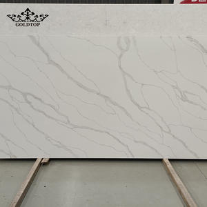 Dalles de quartz Calacatta Macchia 5005 polies, modernes et luxueuses GOLDTOP, à veines prononcées, pour îlots de cuisine, plans de travail, salles à manger, halls d'hôtel - Product Image 1