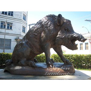 Ngoài Trời Vườn Zoo Trang Trí Kim Loại Lớn Động Vật Đồng Razorback Pig Tượng - Product Image 2