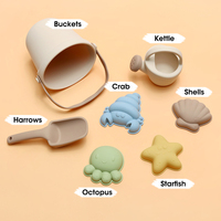 Ensemble de jouets de plage pour enfants en silicone écologique non toxique unisexe, pelle à eau, seau, jeu en plein air, couleurs personnalisables JINHONG