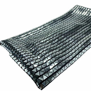 Đàn hồi Bạc lurex cơ sở kim loại Spandex đặc biệt hình tam giác Sequins vải cho may mặc váy túi xách - Product Image 1