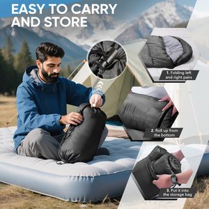 Saco de Dormir Tipo Sobre para Acampar, Portátil, Impermeable, de Plumón y Algodón, Ligero, para Viajes al Aire Libre, Campamentos y Senderismo - Product Image 4