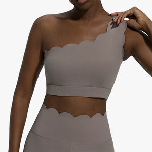 Skin-Friendly Gym Vest One-Shoulder Lace Back Beauty <b>Yoga</b> Top Sports Bra Removable Cups <b>Fitness</b> <b>Yoga</b> <b>Wear</b> - Product Image 6