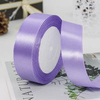 Kualitas tinggi kustom dicetak 25 yard 1 inci lebar pita Satin 25mm sutra untuk natal hadiah membungkus grosir