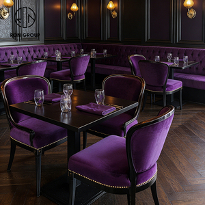Juego de Mesa y Sillas de Piedra Sinterizada Cuadrada de Lujo, Color Púrpura Terciopelo, para Cafetería, Restaurante, Muebles de Sofá, Asientos de Cabina - Product Image 6
