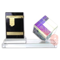 Modèle de la Tour de l'Horloge de la Mecque en cristal K9, prix d'usine, souvenir en verre, figurine de mosquée pour cadeau musulman, coffret cadeau islamique CMD-08B