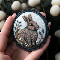 Konijnenborduurpatches Kawaii Konijnengezicht Appliqués Met Knipogen En Hartogen