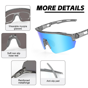 <span class=keywords><strong>Gafas</strong></span> <span class=keywords><strong>de</strong></span> Sol Deportivas para Ciclismo, Polarizadas, con Espejo Azul, para Mujer y Hombre, Ideales para Pickleball - Product Image 3