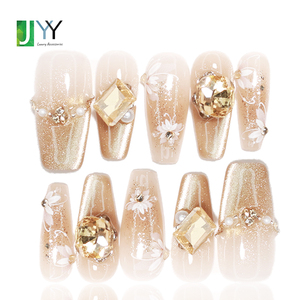<span class=keywords><strong>Faux</strong></span> <span class=keywords><strong>ongles</strong></span> 3D en gel faits à la main en gros avec logo, fournitures pour petites entreprises, design personnalisé, strass de luxe, pour <span class=keywords><strong>mariage</strong></span> - Product Image 2