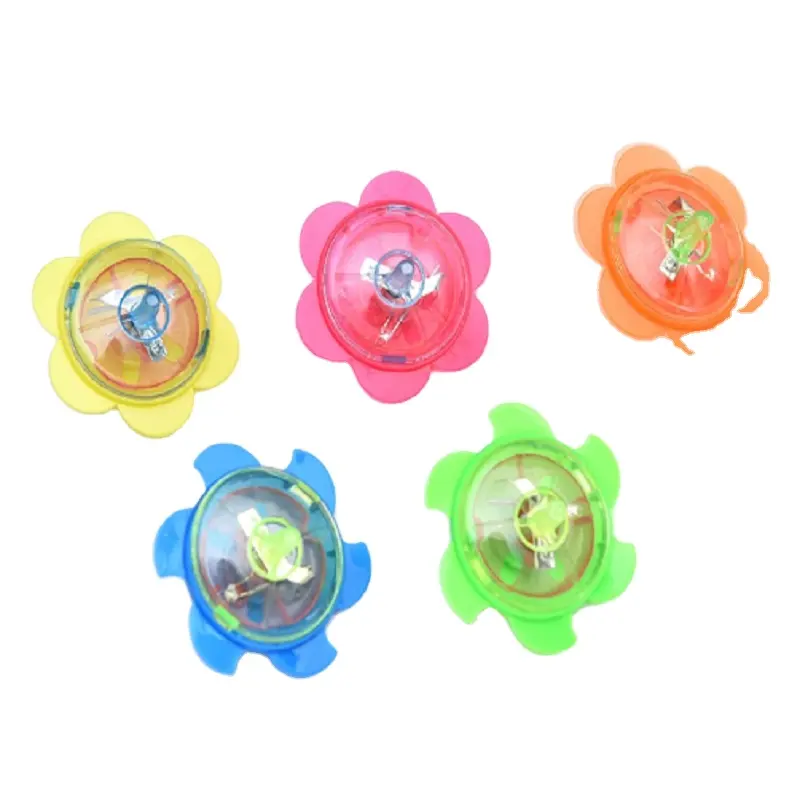 Flash piccolo giroscopio in plastica a emissione di luce giocattolo a mano Spin Gyro Toy per bambini