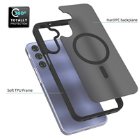 Étui de téléphone magnétique mat haut de gamme pour Samsung A16 A26 A36 A56 A17 A37 A57, toucher doux et soyeux, antichoc, coque de téléphone personnalisée