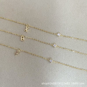 Bracelet lettre en argent sterling Bracelet 26 lettres de l'alphabet Bracelet lettre S925 H - Product Image 2