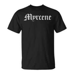 T-Shirt Myrcene Nera a Maniche Corte Unisex con Collo Rotondo, Abbigliamento Promozionale - Product Image 1