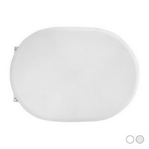 Siège de toilette pour WC, forme ronde, blanc, 50,5 cm de long, en plastique, idéal pour les salles de bain européennes - Product Image 2