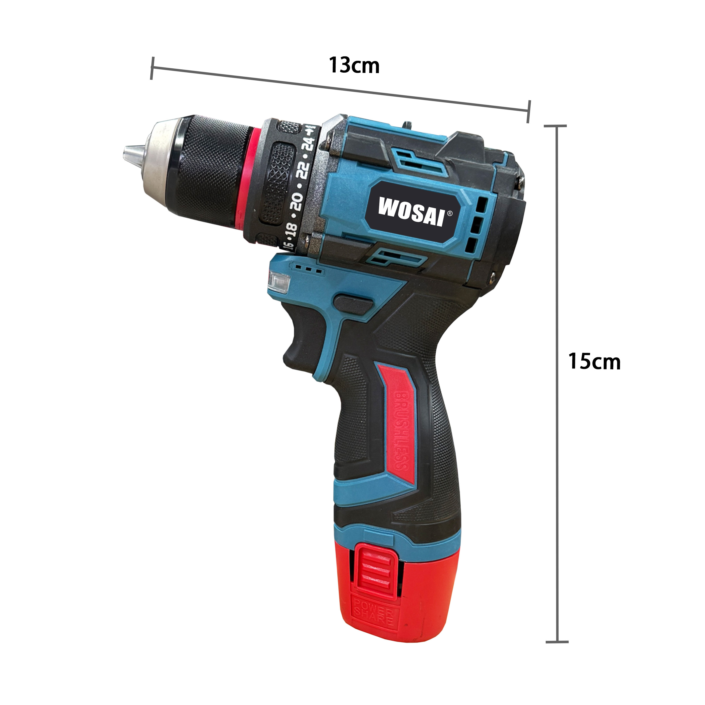 WOSAI 12V Cordless Drill Brushless Electric Screwdriver Power Driver with DC Lithium Ion Battery Power Tool Drill · image 5