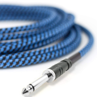 Câble d'instrument TRS en cuivre pur personnalisé de 1/4 pouces 20 pieds droit 6.35mm mâle Jack stéréo Audio Interconnexion ligne équilibrée