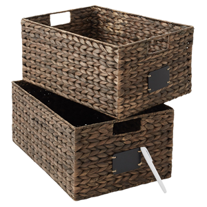 Panier de rangement rectangulaire tressé en jacinthe d'eau Artex Hai Nam pour fruits et légumes de cuisine, petit panier en osier - Product Image 1