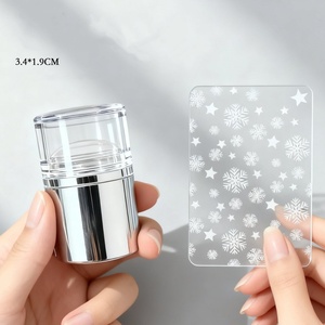 Mini <span class=keywords><strong>tampon</strong></span> à ongles en <span class=keywords><strong>silicone</strong></span> transparent avec raclette – Kit de tamponnage transparent pour transfert d'images précis pour <span class=keywords><strong>manucure</strong></span> française - Product Image 4