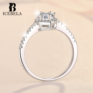 ICEBELA, recién llegado, joyería fina, Plata de Ley 925, diseñador de lujo, elegante eternidad VVS 1ct, anillos de moissanita para mujer - Product Image 4