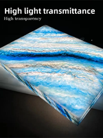 Abat-jour de plafond translucide effet marbre, panneau en résine acrylique ultra-fin, plaque mince en pierre translucide, veinage nuage, effet glace craquelée