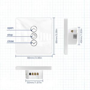 Interruptor Inteligente para Cortinas Wifi X329, Interruptor Táctil de Vidrio Curvo para Persianas Motorizadas Eléctricas, Compatible con Alexa y Google Home - Product Image 1