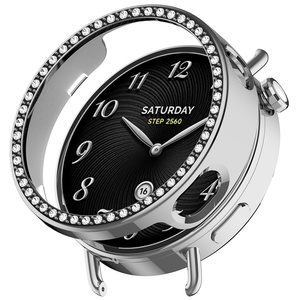 Aibangjia Fasion Bling Women <span class=keywords><strong>Diamond</strong></span> Bumper Screen Protector Protective Case for Xiaomi Watch S4 41mm Cover Frame - Product Image 5