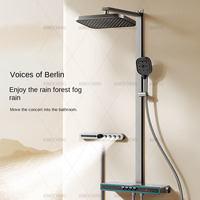 Système de douche intelligent moderne en laiton de luxe pour intérieur, avec fonction pluie réglable, pour salle de bain à domicile