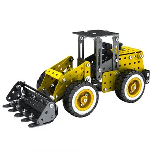 Metal Assembly Kit Vehicles Building Control Crawler Excavator Assembled Electric Toys Concept Car Model