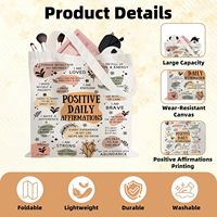 Bolsa de Lona para Mujer y Niña - Reutilizable, sin Cierre, con Frases Inspiradoras y Afirmaciones Positivas para el Gimnasio