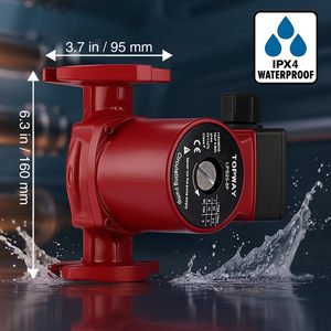Bomba de Circulación Topway Lps25 6f de 115v y 3 Velocidades de Hierro Fundido para Sistema de Calentador de Agua - Product Image 4