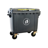 Poubelle extérieure à roulettes en PP, 1100L, ouverte, étanche, écologique, durable, prix promotionnel