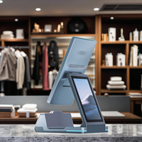 Système PDV à Double Écran HD 13,3 Pouces et Écran Tactile 10,1 Pouces Compatible Montage VESA avec Lecteur Code-Barres et WiFi