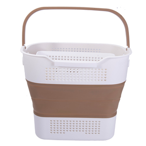 Foldable <strong>Laundry</strong> <strong>Basket</strong> with Handles Plastic <strong>Laundry</strong> Hamper with <strong>Small</strong> Storage <strong>Basket</strong> Brown - Product Image 2