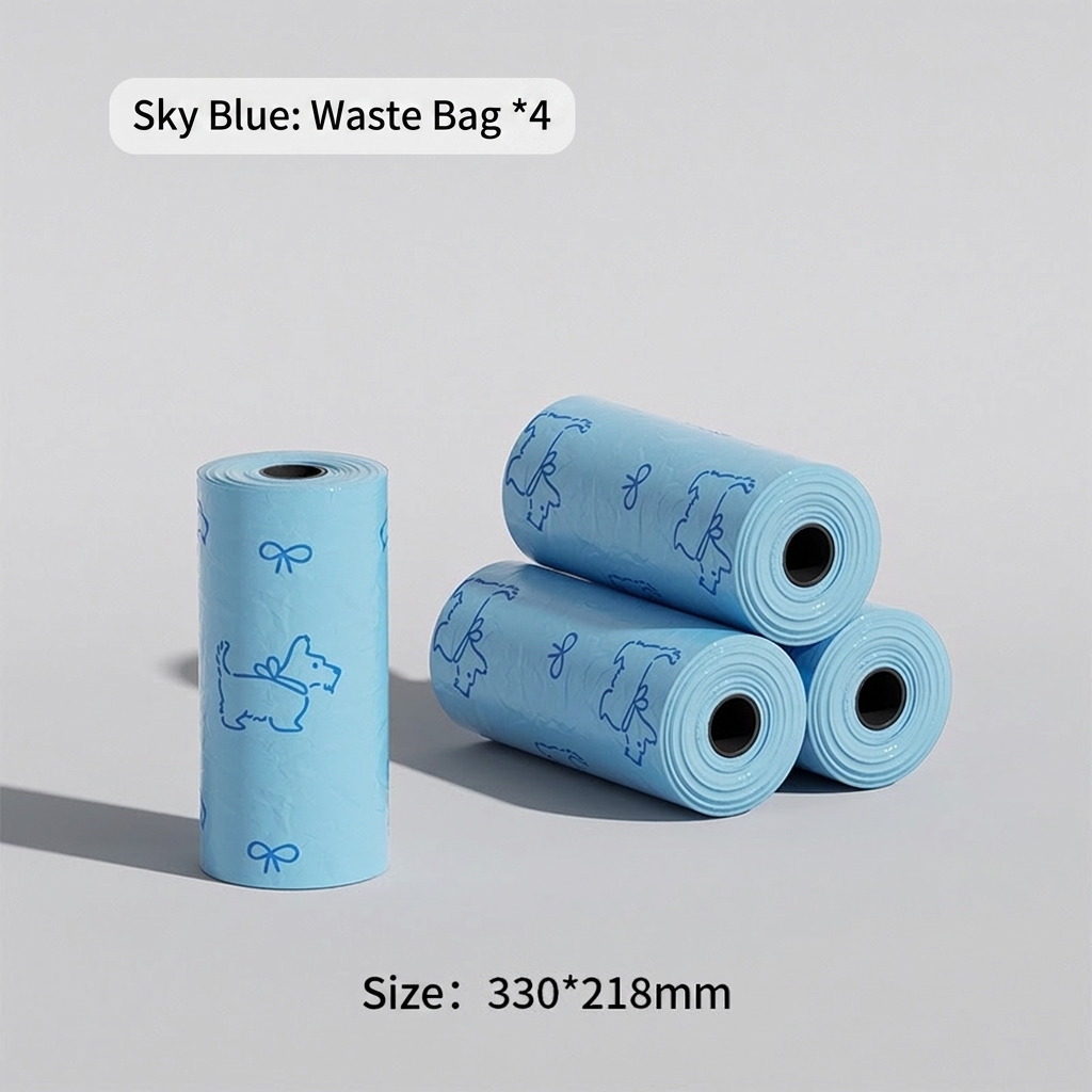 Sac de ramassage bleu, 4 rouleaux