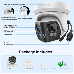 Telecamera <span class=keywords><strong>IP</strong></span> <span class=keywords><strong>POE</strong></span> Panoramica 4K Vikylin 8MP con Rilevamento Intelligente di Persone e Veicoli, Doppia Illuminazione e Audio Bidirezionale - Product Image 3