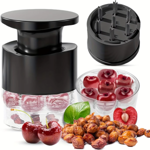 Descorazonador de cerezas de 7 agujeros, herramienta para quitar huesos de cerezas y aceitunas, utensilio de cocina para frutas y verduras, descorazonador de cerezas, gadget de cocina para el hogar. - Product Image 1