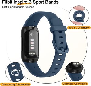 Bracelets de remplacement <span class=keywords><strong>Fitbit</strong></span> Inspire 3 Sport Loop <span class=keywords><strong>pour</strong></span> femmes et hommes, bracelet en silicone souple avec boucle à ardillon - Product Image 5