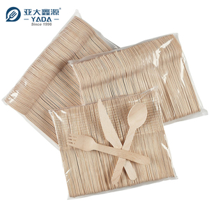 Yada Bán Buôn Số Lượng Lớn Phân Hủy Sinh Học Dùng Một Lần Bộ Đồ Ăn Bằng Gỗ Sinh Thái Thân Thiện Với Tùy Chỉnh Birchwood Dao Kéo Bằng Gỗ - Product Image 1
